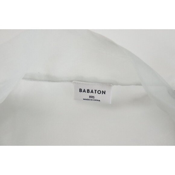 Aritzia Babaton Women's XXS 2XS Ice Grey Julius Sleeveless Tie-Neck Blouse NWT - Picture 3 of 8